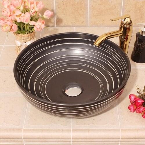 Europe Vintage Style Ceramic Art Basin Sinks Counter Top Wash Basin Bathroom Vessel Sinks wash basin bathroom