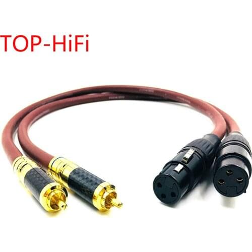 TOP-HiFi Pair 2RCA Male to 2XLR Male Cable Single Crystal Silver audio cable Double RCA Signal Line rca to XLR cable fo