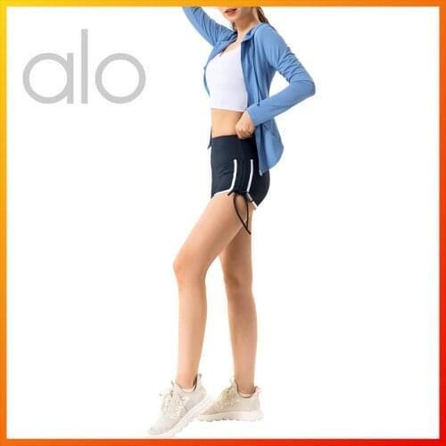 Alo Yoga Spring and Autumn New Womens Long Sleeve Sports Jacket Fitness Gym Top Running Jacket Outdoor Workout Lightweight DS76