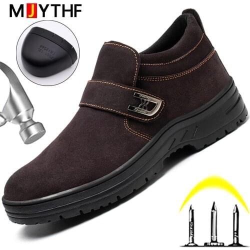 Construction Work Shoes Men Steel Toe Shoes Puncture-Proof Safety Shoes Man Boots Industrial Shoes Indestructible Safety Boots