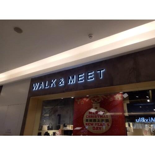 Outdoor stainless steel backlit LED letters