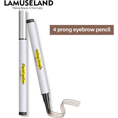 New Waterproof 4 Fork Tip Eyebrow Tattoo Pencil 4 Fork Pencil Liquid Brow Eyes Makeup Female Cosmetics 3 Colors Available TSLM1
