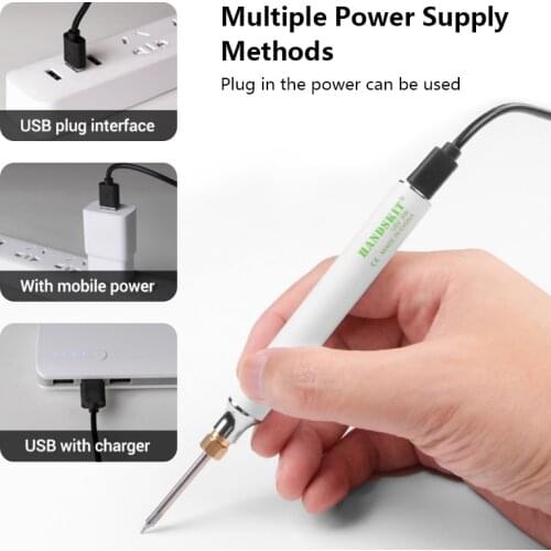 Original Quick Charge USB Mini Electric Soldering Iron Kit 5V 8W Tin Soldering Iron Portable Microelectronic Repair Welding Tool