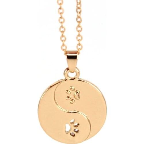 Hzew Bagua map dog and cat paw claw pendant necklace