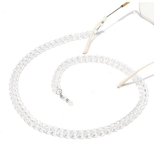 Transparent Face Mask Chain Women Acrylic Glasses Chain on the Neck Chic Sunglasses Lanyard Eyeglasses Accessories Mask Necklace