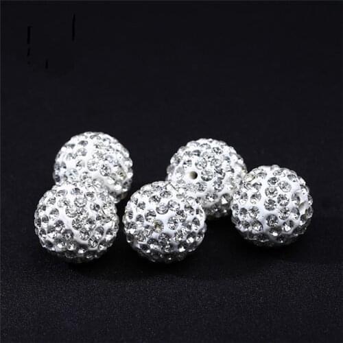 REGELIN High Quality 50pcs/lot fashion Beads Pave Crystal Bead Disco Ball For DIY Bracelet Earrings Jewelry Findings