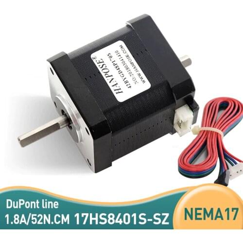 Free shipping Nema 17 Stepper Motor Double Shaft Stepping Motors 48mm 17HS8401S 1.8A for Robot and 3D printer motor