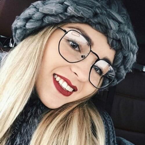 Hexagon Anti Blue Light Glasses Frame Women Retro Myopia Optical Fake Eye Glasses Frame Men Oculos lunette de vue homme