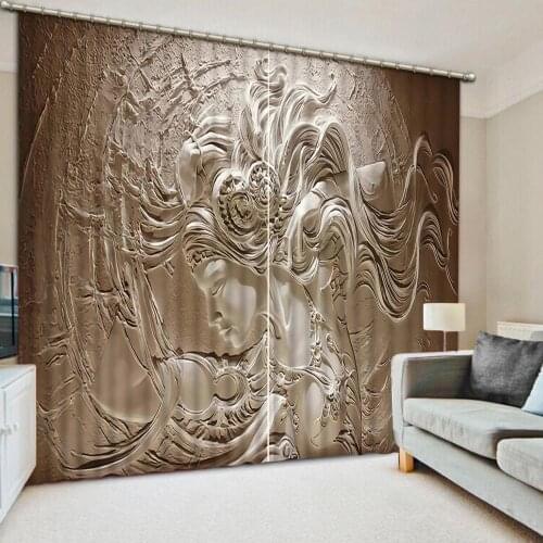 Blackout curtains Emboss luxury curtains for living room window curtain customize 3D