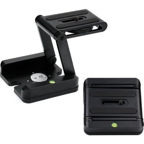 Aluminum Alloy Folding Z Flex Tilt Head Desktop Stand Holder Quick Release Plate