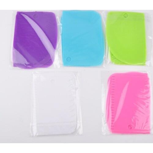 3PCS/Lot Cream Scraper Smoother Irregular Teeth Edge DIY Cake Decorating Fondant Pastry Cutters Baking Spatulas Tools Molds