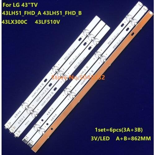 LED Backlight strip LG 43LH5100 43LH5700 43LF510V LF51_FHD_A LF51_FHD_B LGE_WICOP_FHD 43INCH_REV00_A/B_15051143UJ620V 43LW300