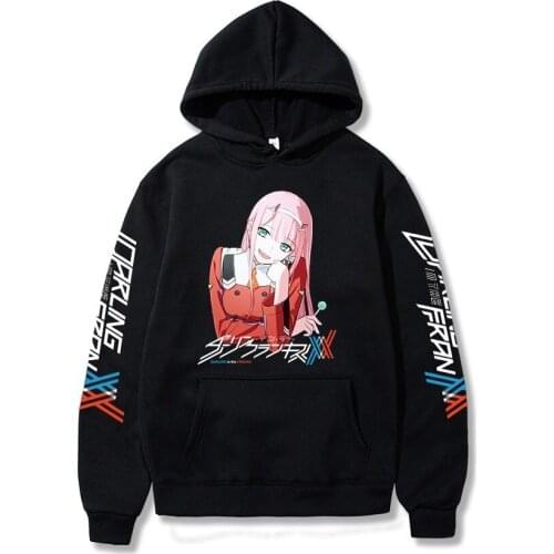 Darling In The Franxx Hoodies Anime Cosplay Zero Two Print Sweatshirt Men Women Loose Pullovers Hooded Casual Streetwear Top