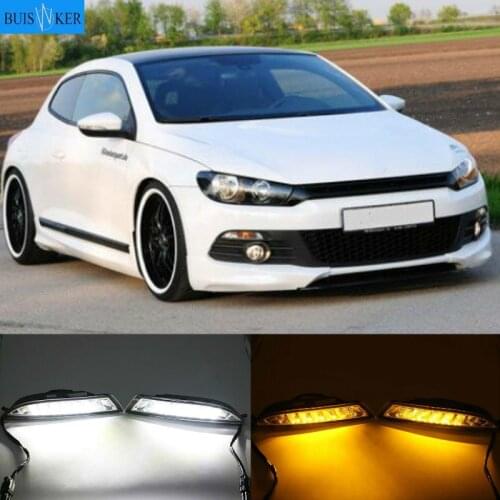 For Volkswagen Scirocco 2008-2013 Yellow Turn Signal Relay Waterproof 12V Car LED DRL Daytime Running Light