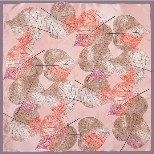 Ladies Fashion Falling Leaves Printed 90x90 Scarf Hijab Wrap Solid Color Shawl Headscarf Muslim Headscarf Scarf/Scarf 60 Colors