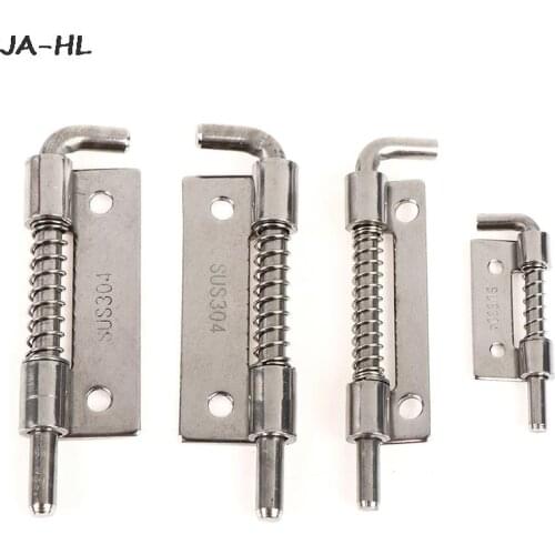 1pc 304 Stainless Steel Loaded Hinge Security Spring Bolt Barrel Latch Hardware High quality