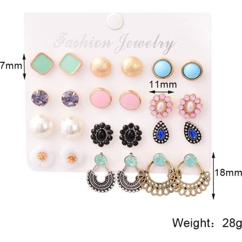 12 Pairs Hoop Earrings Set for Girls Jewel Non Piercing Accessories