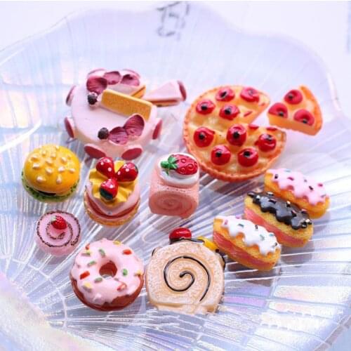 13pcs/set Dollhouse Miniature Dessert Food Strawberry Bread Birthday Cake Play Food for ob11 Blyth Doll Accessories