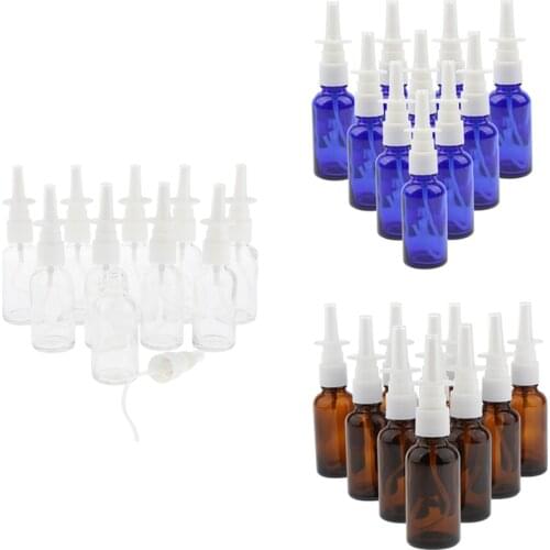 30 Pieces 30ml Empty Glass Nasal Spray Bottle Fine Mist Vials Sprayer Pump