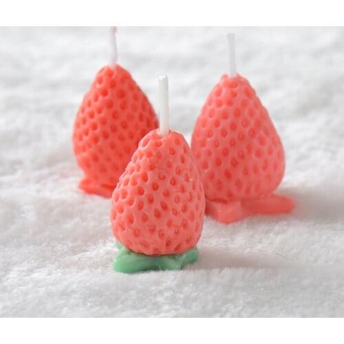 Nicole Candle Molds Strawberry Shaped 3D Plaster Moulds Handmade Birthday Gift Making Tool