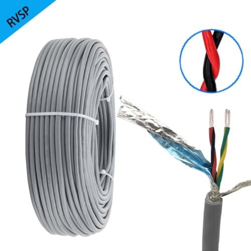 5Meters RVSP Grey Cable 26AWG 2/4/6/8Cores RS485 Signal Control Line Twisted Shielded Tin-Plated Copper Wire Audio Cable DIY