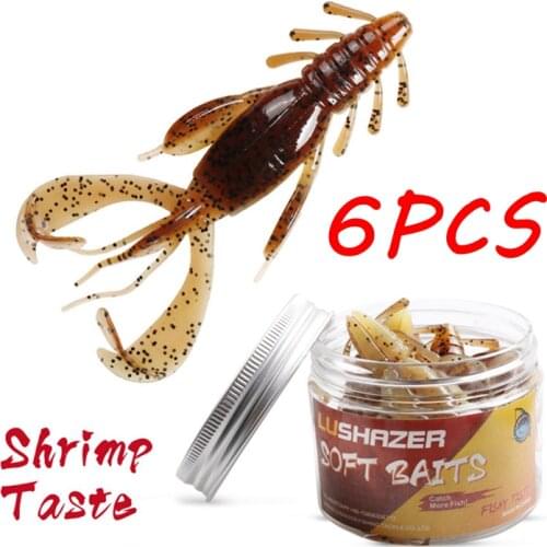 Fishing Worm Artificial Bait Soft Bait Wobbler 10CM 10G 6PCS/Gar Shrimp Smell Silicone Baits Jig Wobbler Bass Bait Fishing Lure