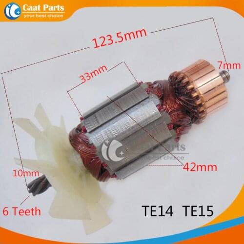 AC220V-240V 6Teeth Drive Shaft Electric Hammer Armature Rotor for HILTI TE14 TE15 TE-14 TE-15, High quality
