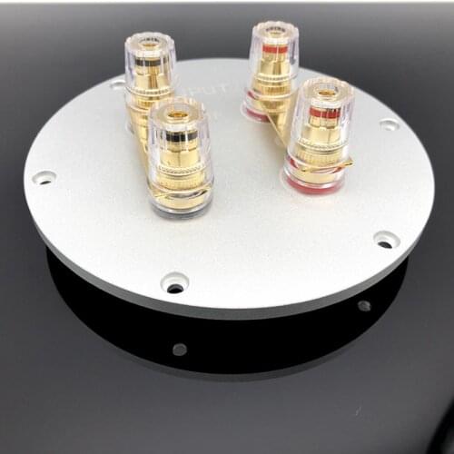 Home Audio Cable Accessory 4-position Copper Binding Post Two-wire Crossover Terminal Board Box Banana Jack Adapter