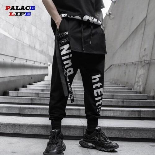 Spring new Cargo Pants Side Pockets Pants Mens Hip Hop loose version printed feet trousers Men Jogger Pants