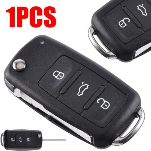 For V-W T-ouareg 04-11 1pc 3 Button Flip Remote Key Fob Durable Replacement Car Key Case Shell NO Logo Mayitr