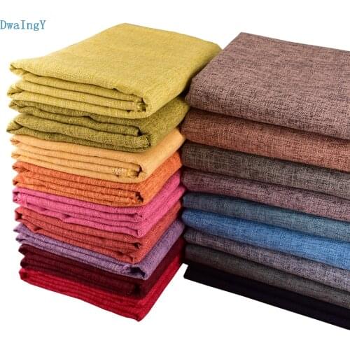 DwaIngY New34 Pure color Cotton Linen Fabric For DIY Sewing Quilting Sofa Curtain Cloth Cushion pillow Cover Material,Half Meter