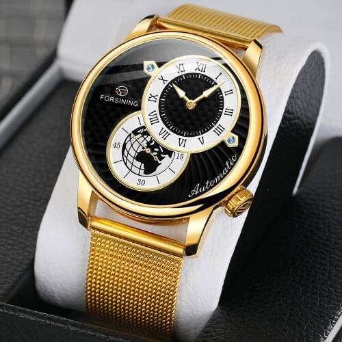 FORSINING Men Fashion Automatic Mechanical Watch Luxury Stainless Steel Self-Winding Watches Mens Top Brand Business Wristwatch