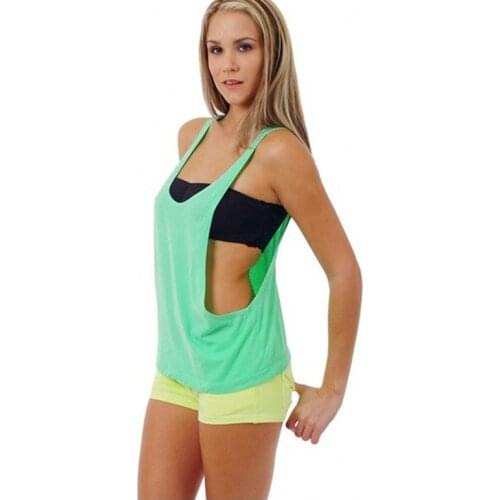 T-Shirts for Women Fitness Clothes Sleeveless Sports Top Female with Open Back Vest Sexy Dropshipping for Yoga Gym Training