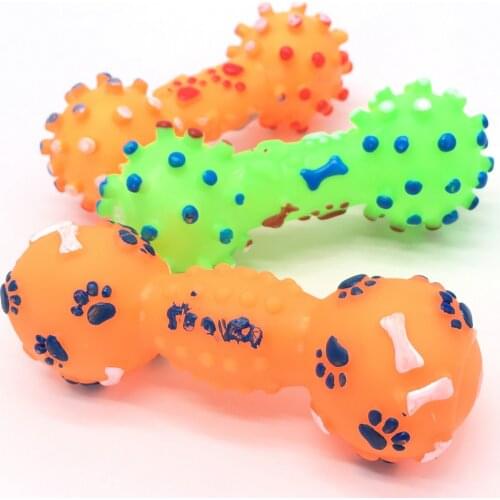 Pet Molar Toy Non-toxic Rubber Footprint Bone Pet Chew Sound Toys Bite Resistant Puppy Clean Teeth Biting Squeaker Toy