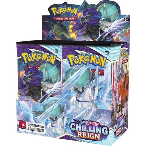 NEW 360Pcs TCG: Sword & Shield Chilling Reign Calyrex Vmax Card Pokemon Cards Booster Display Box Collection Card Toys