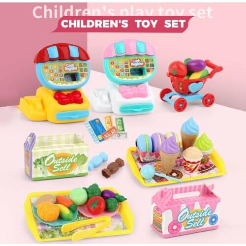 Classic Toys Kids Pretend Toys Analog Cash Registers Shopping Cashier Role Playing Game Set Pretend Play Educational Gift Kids