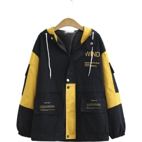 Letter Print Hooded Women Jacket Coats 2021 Summer White Zipper Long Sleeve Casual Ladies Daily Outwears