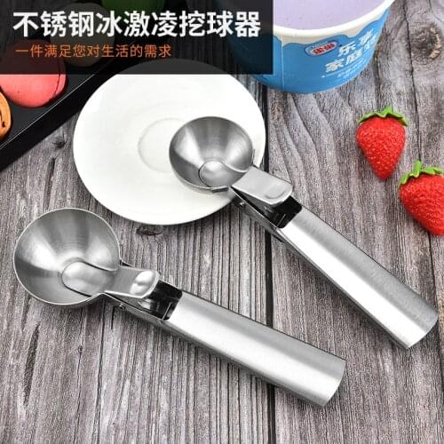 Stainless steel ice cream scoop ice cream scooping device ice cream scoop ice cream ball scoop ice cream spoon fruit scooping de