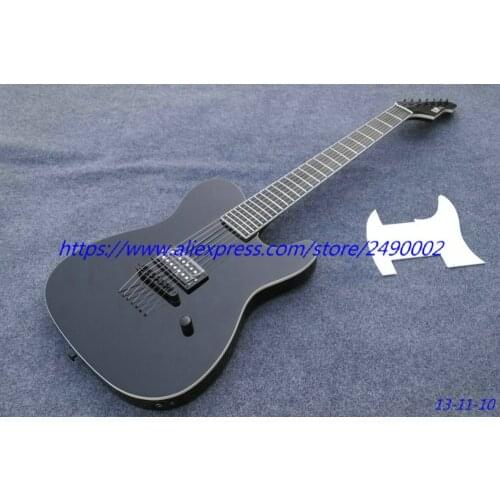 Best E 7 string black Electric guitar setting in joined neck thru shape.heel shaved.high quality.Real photo shows
