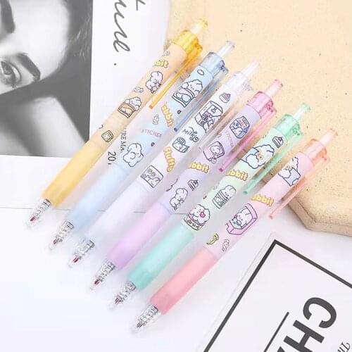 Cartoon press pen soft cute high face value trembling rabbit press neutral pen student stationery office water signature pen 0.5
