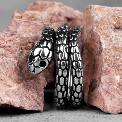 316L Stainless Steel Snake Animal Man Men Rings Rock Punk Hip Hop Creativity Personality for Male Boy Jewelry Accessories Gift
