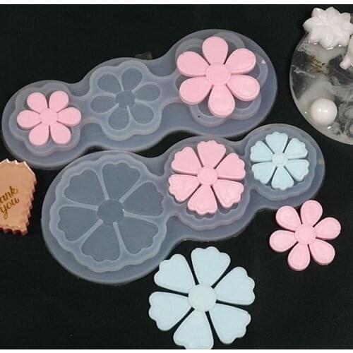 UV Resin Soft Molds (3 Cavity) Frosted Flower Mold Soft Silicone Mold Pendants Jewelry Making Resin Jewelry Molds