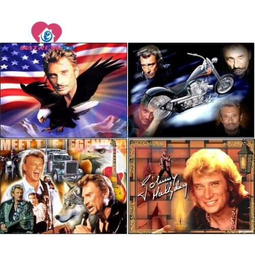 Johnny hallyday icon of diamond embroidery 5d diy diamond painting crystal diamond mosaic sale Modular pictures hobby crafts