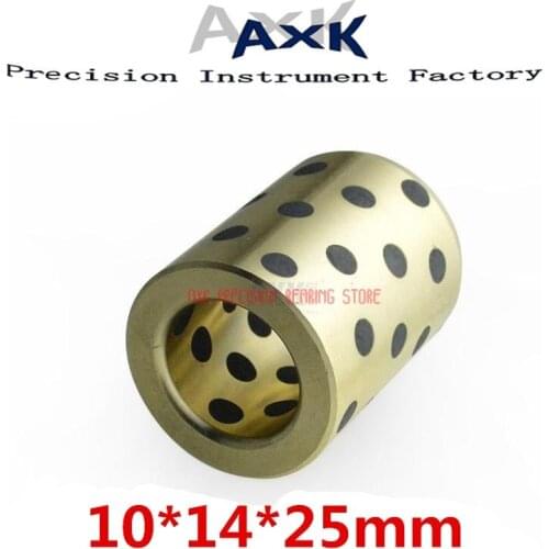 2021 Real New Arrival Brass Ball Bearing 10x14x25 Mm Linear Graphite Copper Set Bearing Bushing Oil Self-lubricating Jdb 10mm