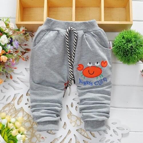 2016 new Spring Korean version of high-quality cotton cartoon images baby boy pants 0-2 year baby pants baby girls pants