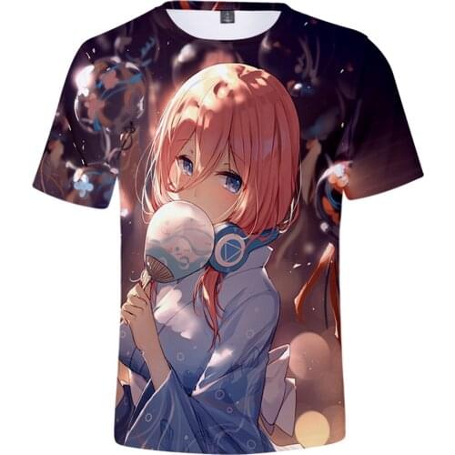 The Quintessential Quintuplets Manga Kids Anime 3D Printing Pattern Mens/womens Short Sleeve Trend Casual T-shirt Apparel