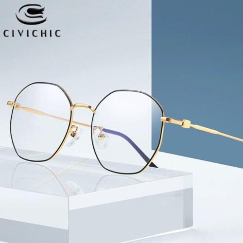 Chic Anti Blue Light Glasses Women Alloy Optical Frame Retro Computer Gafas Men Gaming Blue-ray Eyeglasses Oculos De Grau COG08