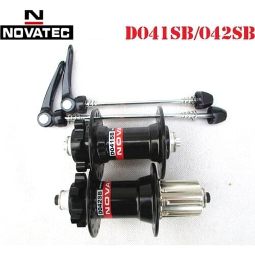 Original NOVATEC D041SB D042SB Front Rear Hub Set With Quick Release 32 Hole 100mm/135mm 8/9/10 Speed Cassette Freehub Black
