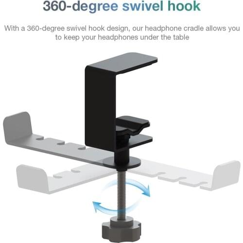 Headphone Stand holder Metal durable Hanger Under Desk Gaming Headset Wall Mount Headphone Hook VR Headset Bracket