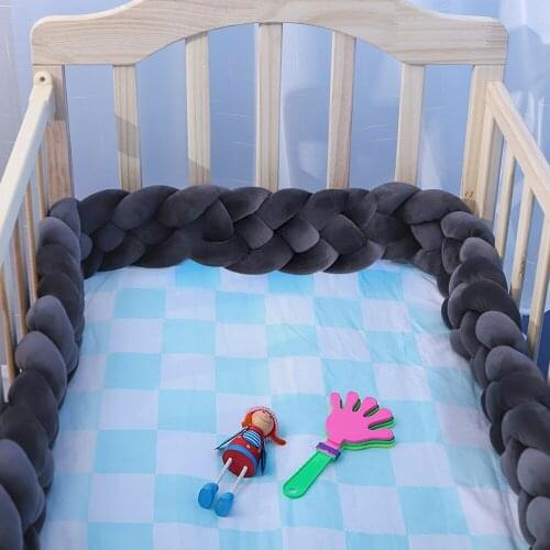 1M 4 Strands Baby Crib Bumper Knotted Braided Cradle Decor Handmade Soft Cotton Pillow Cushion Nursery Newborn Protector Gift